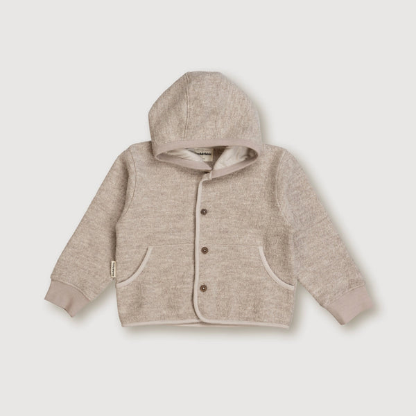 Wolljacke mit Kapuze | Sand