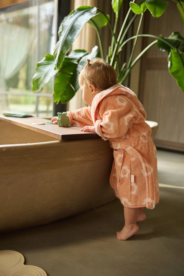 Bademantel - Jacquard Flower - 1-2 Jahre