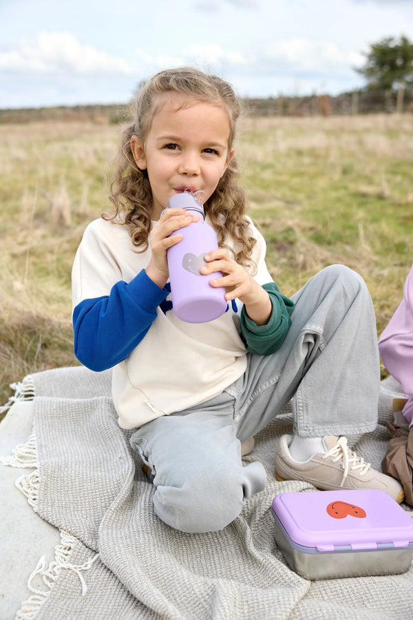 Trinkflasche | Edelstahl | 500ml | Little Gang | Herz Lila