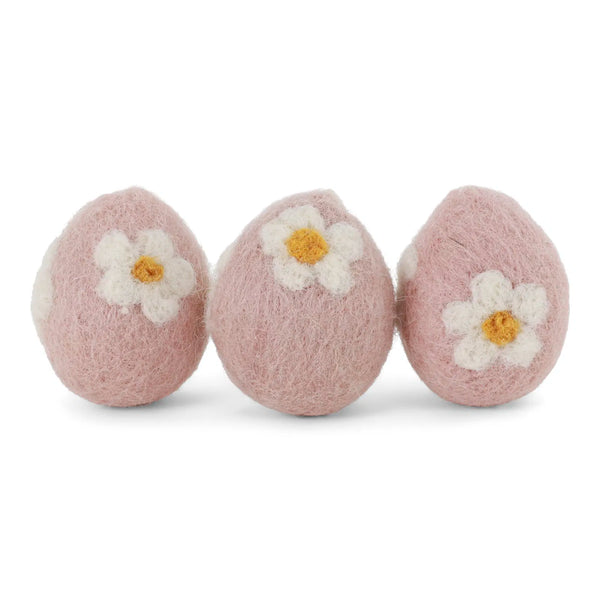 Filz Eier - Rose Flowers | 3er Set