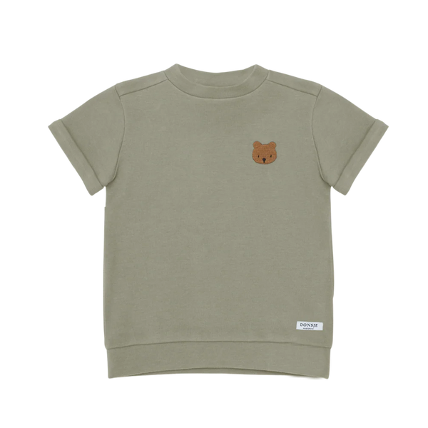 Jarne T-shirt | Bear | Dusty Green