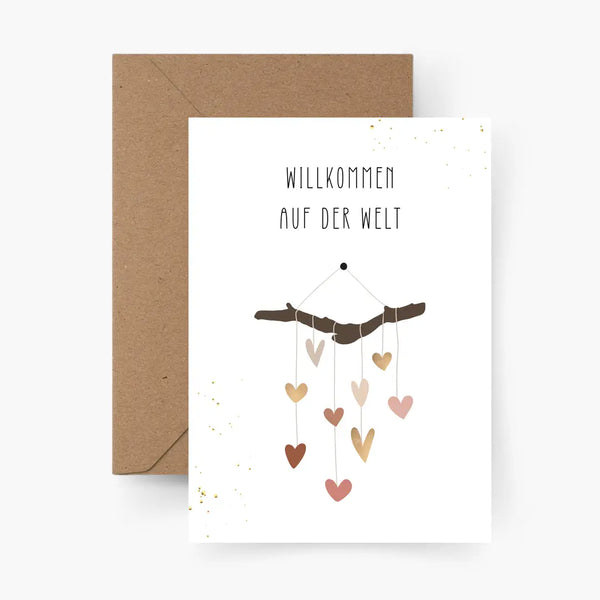 Geburt Herz | Postkarte mit Umschlag