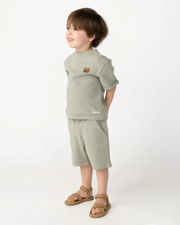 Jarne T-shirt | Bear | Dusty Green