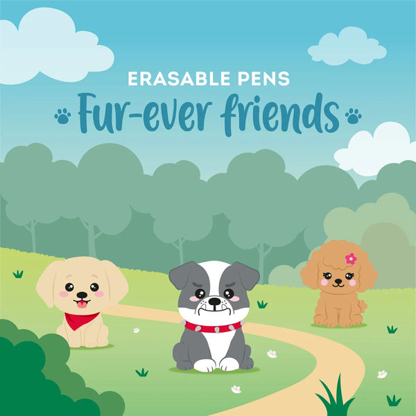 Limited Edition | Legami Set mit 3 Löschbaren Gelstiften | Erasable Pen |  Fur-ever Friends