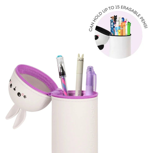 2-in-1-Federmäppchen aus Silikon - Kawaii