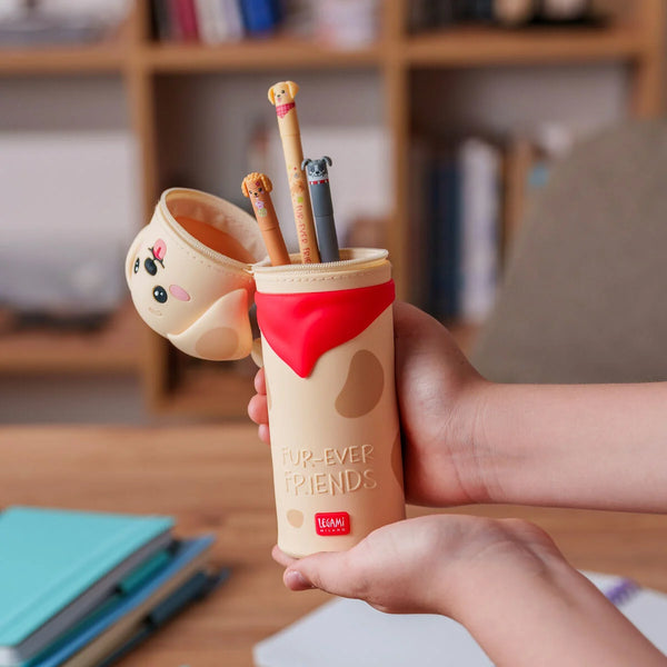 2-in-1-Federmäppchen aus Silikon - Kawaii