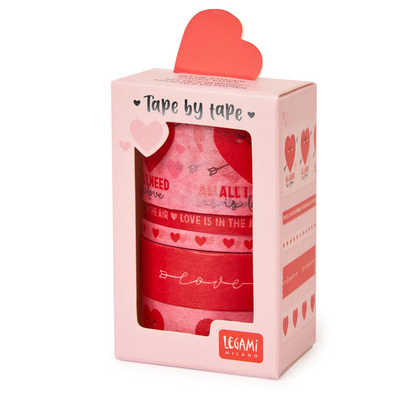 Legami 5er-Set dekorative Papierklebebänder Heart - Tape by Tape