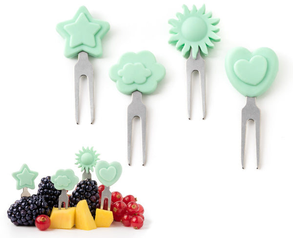 LEKKABOX Edelstahl Bento Picks, 4er Set - Himmelsliebe
