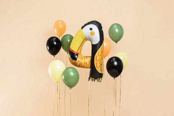 Folienballon Nummer 4 - Tukan, 68x91 cm