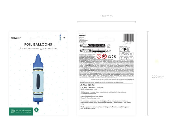 Folienballon | Buntstifte | 23x104 cm