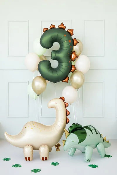 Folienballon Zahl ''3'' Dinosaurier
