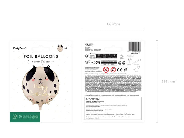 Folienballon Hund| Happy Birthday | 35x35 cm