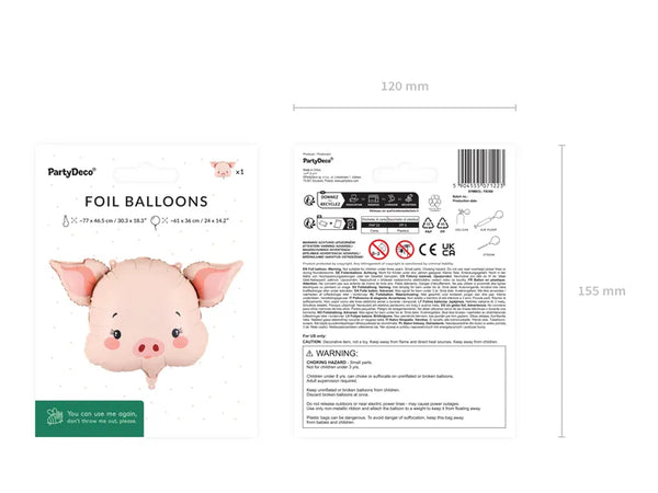Folienballon | Schwein | 61x36 cm
