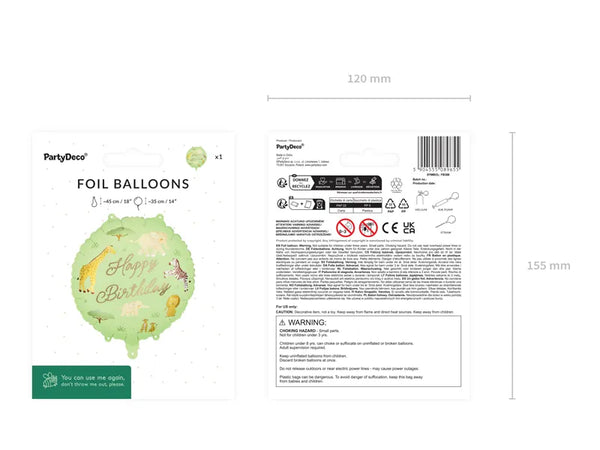Folienballon Safari | Happy Birthday | 35x35 cm