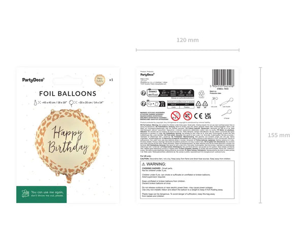 Folienballon Leo | Happy Birthday | 35x35 cm