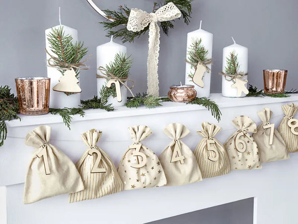 Adventskalender | 24 Beutel mit Zahlen