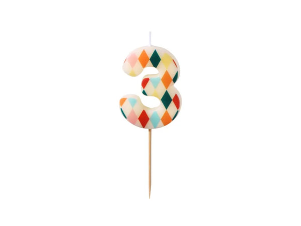 Kerze | Zahl 0-9 Rhombus | 5,5 cm