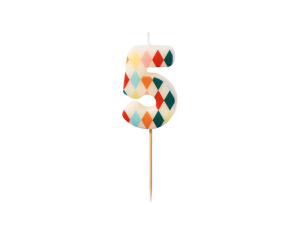 Kerze | Zahl 0-9 Rhombus | 5,5 cm