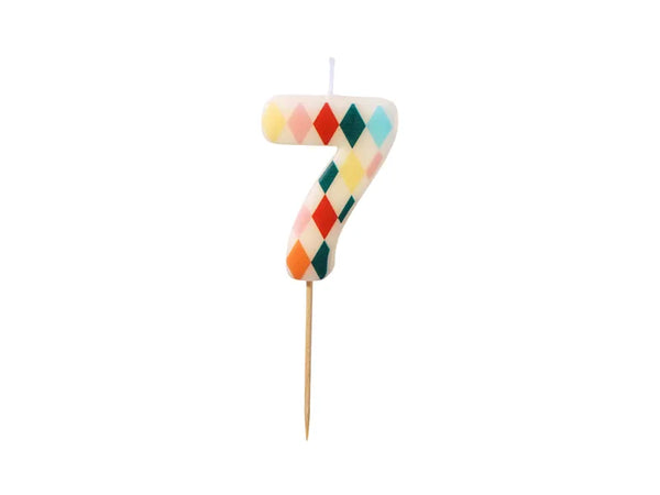 Kerze | Zahl 0-9 Rhombus | 5,5 cm