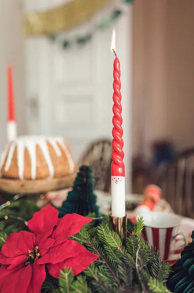 Stabkerzen | Weihnachtsmann | 2 Stück