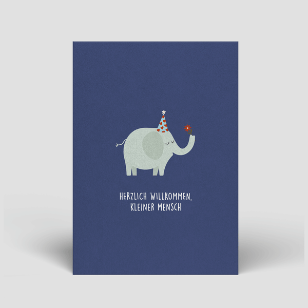 Postkarte - Elefant zur Geburt